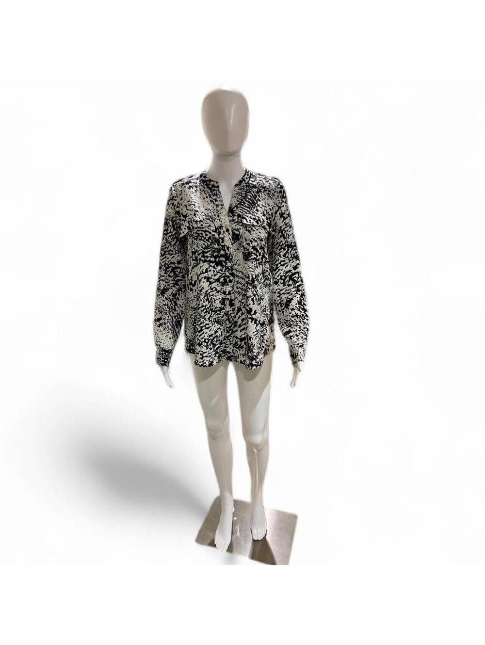 Calvin Klein Women's Black and Multi Blous